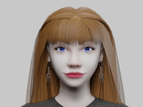 Linda e doce mulher V33945 Modelo 3D