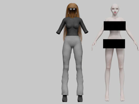 Linda e doce mulher V33945 Modelo 3D