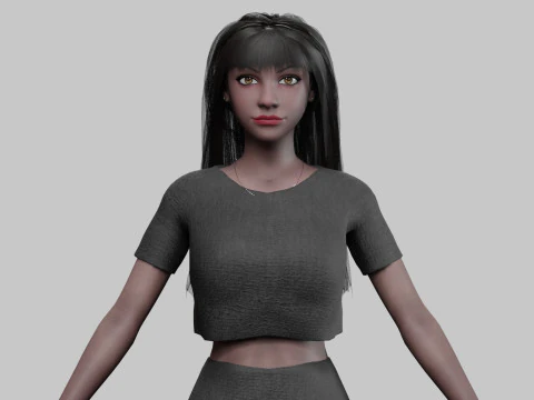 Mulher bonita negra V29537 Modelo 3D