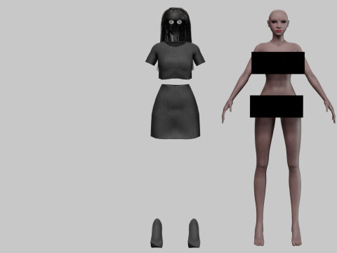 Black pretty woman V29537 Modello 3D