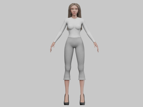 Blond cute woman V31075 3D Модель