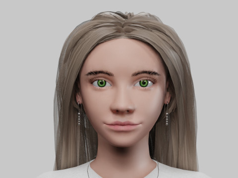 Blond cute woman V31075 3D Модель