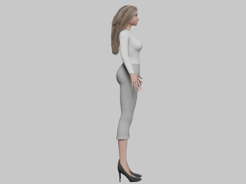 Blond cute woman V31075 3D Модель
