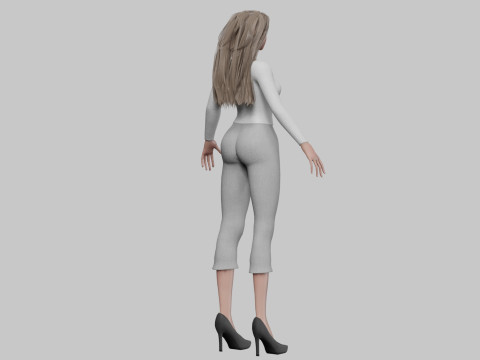Blond cute woman V31075 3D Модель