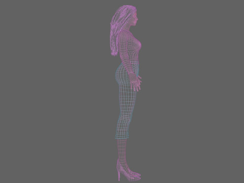 Blond cute woman V31075 3D Модель