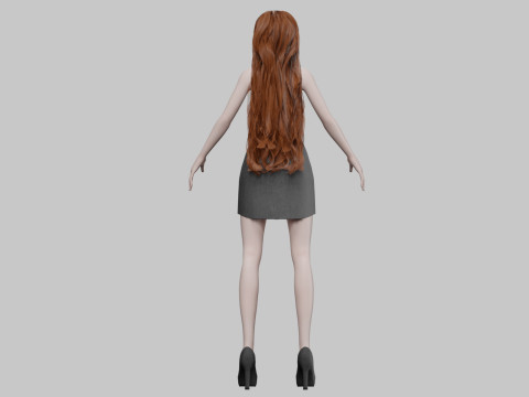 Classic cute woman V33701 3D Model