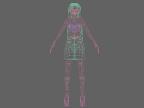 Classic cute woman V33701 3D Model