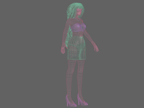 Classic cute woman V33701 3D Model
