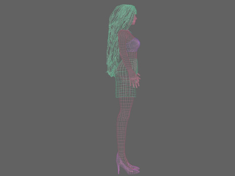 Classic cute woman V33701 3D Model