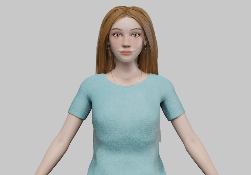 Cool cute woman V31871 3D Model .c4d .max .obj .3ds .fbx .stl .blend 