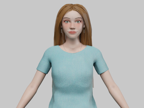 Cool cute woman V31871 3D Model