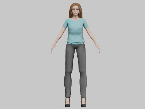 Cool cute woman V31871 3D Model