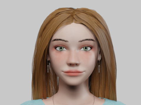 Cool cute woman V31871 3D Model