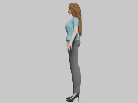 Cool cute woman V31871 3D Model
