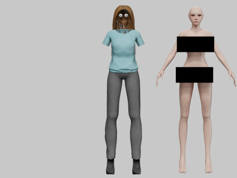Cool cute woman V31871 3D Model
