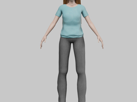 Cool cute woman V31871 3D Model