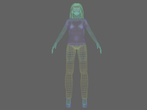 Cool cute woman V31871 3D Model