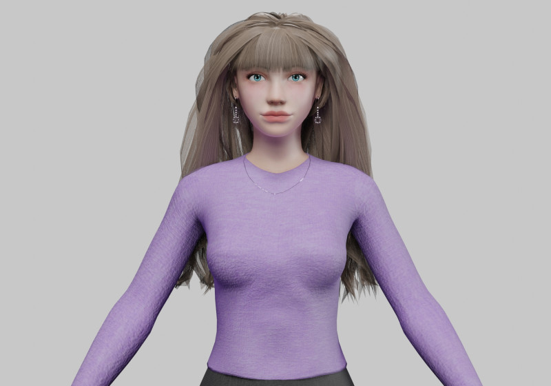 Cool pretty woman V31713 Modello 3D .c4d .max .obj .3ds .fbx .stl .blend 