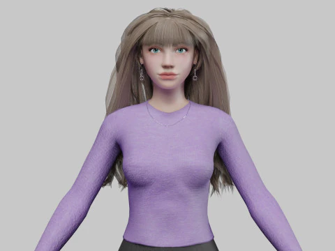 Cool pretty woman V31713 3D Model