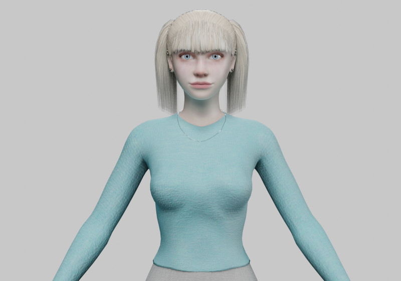 Cute basic woman V21458 3D Модель .c4d .max .obj .3ds .fbx .stl .blend 