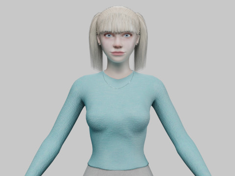 Cute basic woman V21458 Modelo 3D