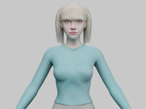 Mulher b&aacute;sica fofa V21458 Modelo 3D