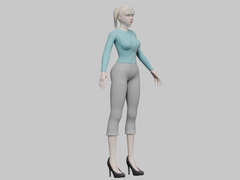 Cute basic woman V21458 3D Модель