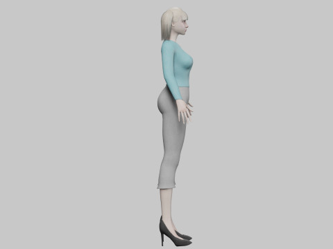 Cute basic woman V21458 3D Модель