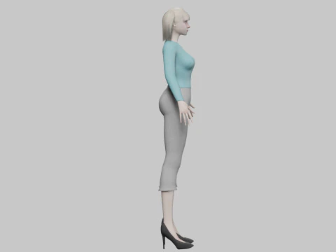 Cute basic woman V21458 3D Model