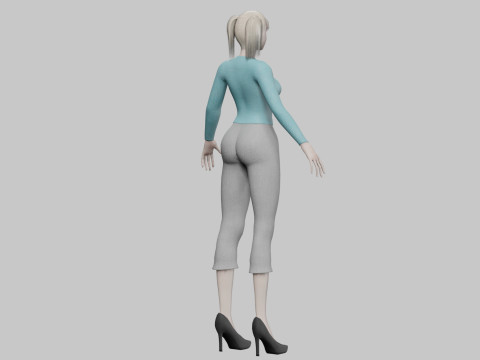 Cute basic woman V21458 3D Модель