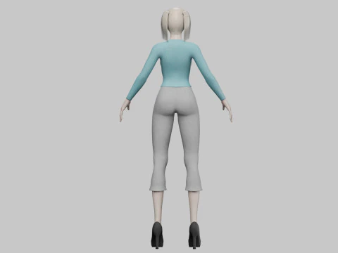 Cute basic woman V21458 3D Model