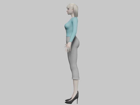 Cute basic woman V21458 3D Модель