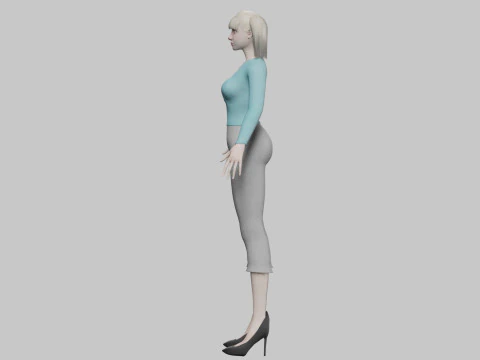 Cute basic woman V21458 3D Model