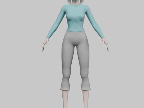 Cute basic woman V21458 3D Модель