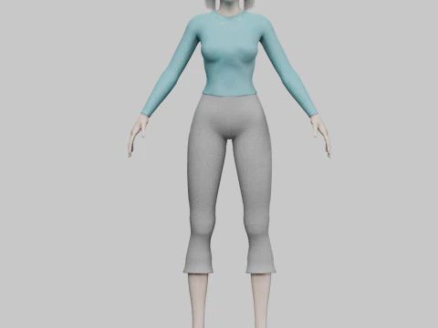 Cute basic woman V21458 3D Model