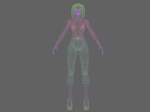 Cute basic woman V21458 3D Model