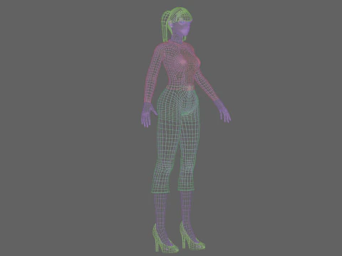 Cute basic woman V21458 3D Model