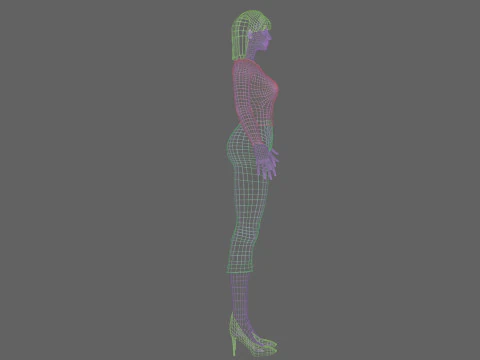 Cute basic woman V21458 3D Model