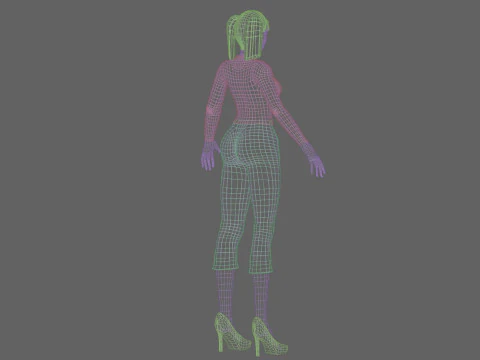 Cute basic woman V21458 3D Model
