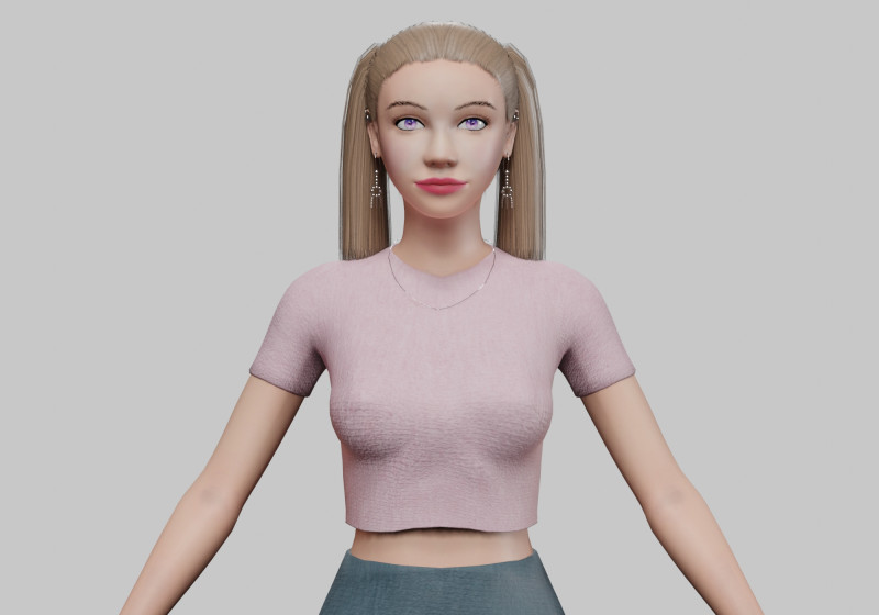 Cute beautiful woman V22547 3Dモデル .c4d .max .obj .3ds .fbx .stl .blend 