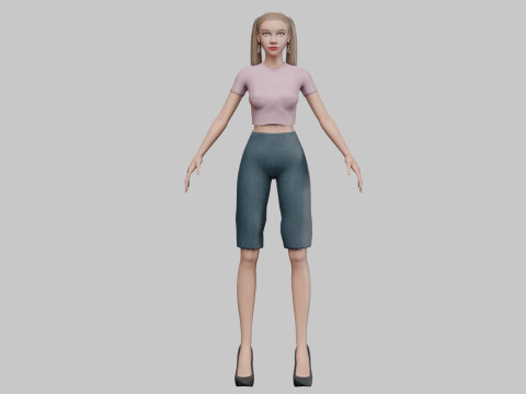 Cute beautiful woman V22547 3Dモデル