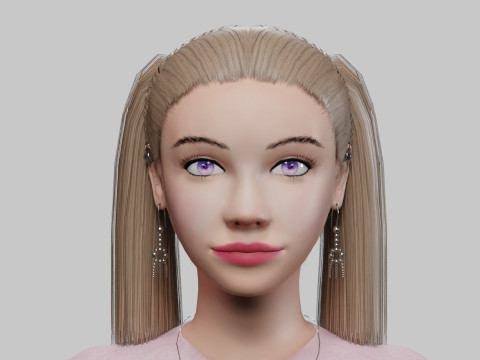 Cute beautiful woman V22547 3Dモデル
