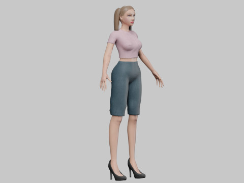 Cute beautiful woman V22547 3Dモデル