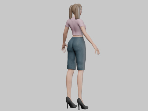 Cute beautiful woman V22547 3Dモデル