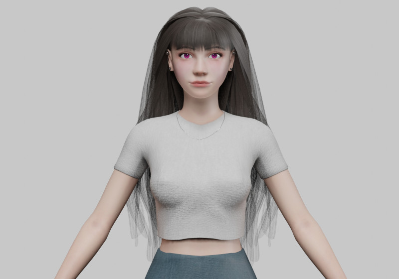 Cute classic woman V30676 3D मॉडल .c4d .max .obj .3ds .fbx .stl .blend