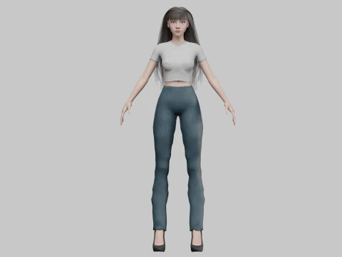 Cute classic woman V30676 3D Model