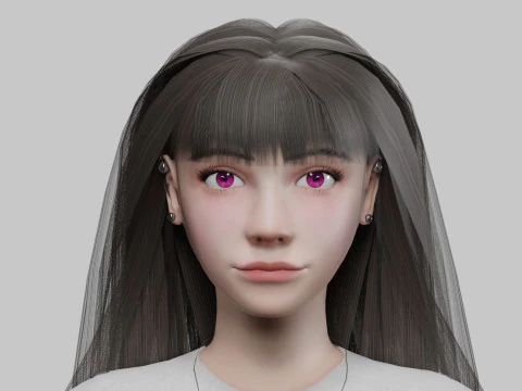 Cute classic woman V30676 3D Model