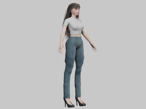 Cute classic woman V30676 3D मॉडल
