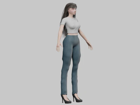 Cute classic woman V30676 3D Model