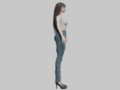 Cute classic woman V30676 3D Model